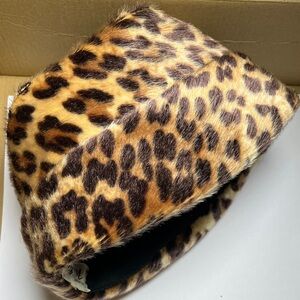 Leopard Print Faux Fur Hat